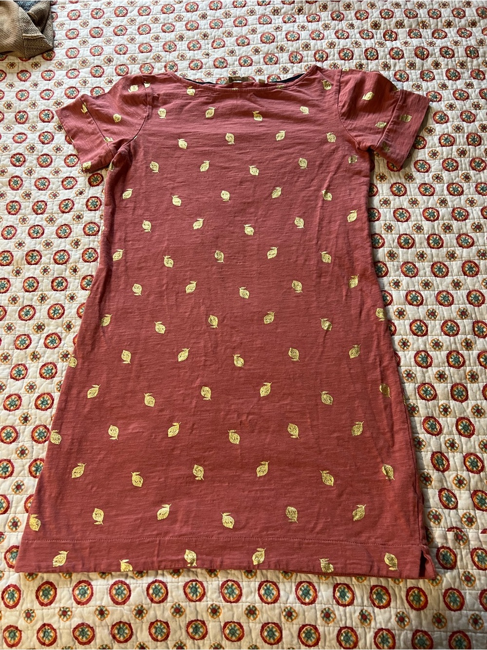 EUC Boden Metallic Lemon Jersey Shirt Dress size 2 - Picture 2 of 8